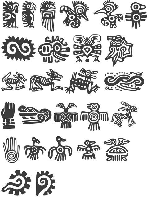 Inca Art, Aztec Symbols, Mayan Symbols, Maya Art, Aztec Culture, Muster Tattoos, Mayan Art, Aztec Tattoo, Afrique Art