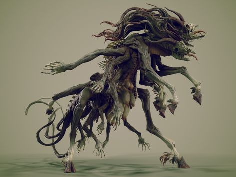 ArtStation - Mother of Goat, Sadan Vague Goat Monster, Lovecraft Monsters, Horror Drawing, Zombie Monster, Lovecraftian Horror, Beast Creature, Dark Souls Art, Horror Monsters, Soul Art