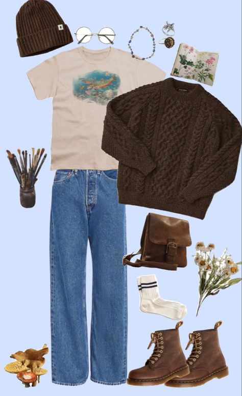 Vintage Inspired Outfits Men, Men’s Cottage Core Fashion, Indie Fits Men, Nature Outfits Men, Cottagecore Outfit Men, Men’s Indie Fashion, Grandpacore Outfit Male, Indie Outfit Men, Enchanted Forest Outfit Men