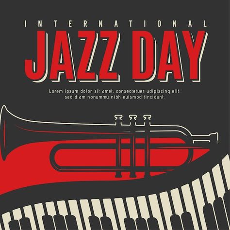 Free vector flat international jazz day ... | Free Vector #Freepik #freevector #jazz #jazz-festival #jazz-music #trumpet Music Trumpet, Day Illustration, Jazz Festival, Jazz Music, Graphic Resources, Vector Free, Festival, Music