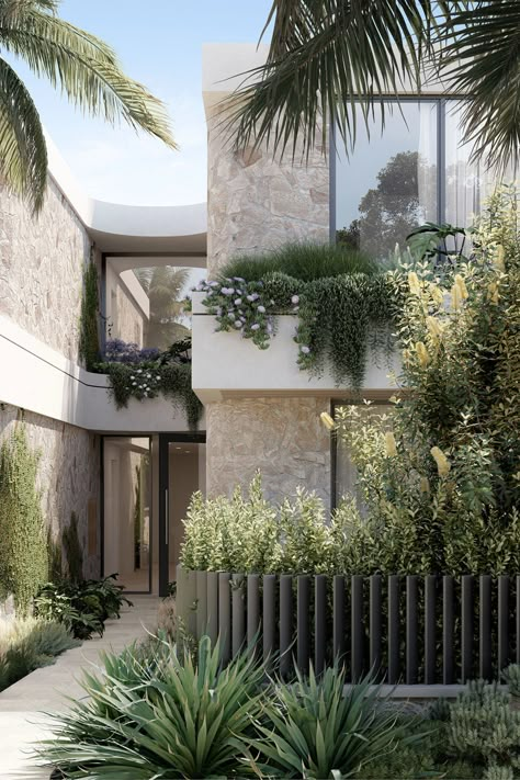 Oceans Newport | PBD Architects Australian Facade, Mediterranean Facade, Villa Facade Design, Coastal Facade, Luxury Modern Apartment, Mediterranean Farmhouse, Sydney House, Beach Apartments, Pool Terrace