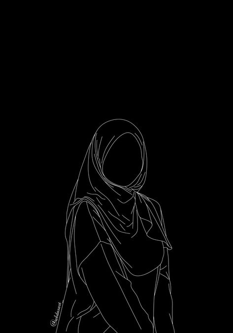 Hijabi Drawing, Art Sketsa, Muslim Aesthetics, Hijabi Art, Wallpaper Islam, Dp Couple, Islamic Wallpaper Iphone, Black And White Art Drawing, Hijab Cartoon