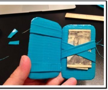 Magic wallets are a cool, fun little trick of design -- test this one out and see for yourself! Teen Projects, Golden Anniversary Gifts, Scout Crafts, Library Crafts, College Girl Fashion, Learn Magic, Duct Tape Wallet, Tape Projects, Duct Tape Crafts