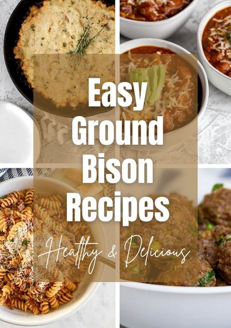 Bison Sausage Recipes, Easy Bison Recipes, Bison Keto Recipes, Bison Ground Meat Recipes, Recipes With Ground Bison, Ground Bison Recipes Easy, Ground Bison Recipes Healthy, Buffalo Meat Recipes, Bison Meat Recipes