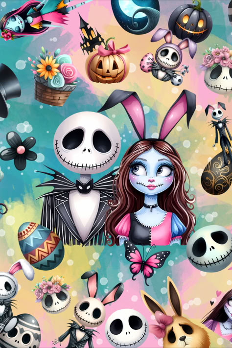 Jack Y Sally, Png Pattern, Nightmare Before Christmas Wallpaper, Halloween Wallpaper Iphone Backgrounds, Beauty And The Beast Movie, Halloween Elements, Halloween Wallpaper Cute, Sally Nightmare Before Christmas, Easter Theme