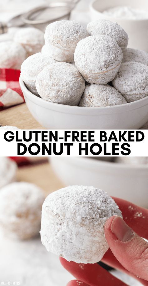 Gluten Free Mini Donut Maker Recipes, Gluten Free Donut Holes Baked, Gluten Free Mini Donut Recipes, Gf Donut Holes, Gluten Free Donut Holes, Gluten Free Baked Donut Recipe, Gluten Free Donuts Baked, Gluten Free Donut Recipe, Baked Donut Holes