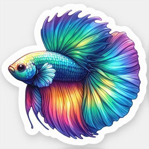 Colorful Fish, Betta Fish, Fish, Rainbow, Color, Art