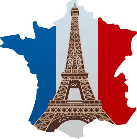 Eiffel tower on map of france Royalty Free Vector Image Tour Eifel, Pictures Of Flags, Map Of France, French Pictures, France Flag, French Colors, Cartoons Png, France Map, Travel Locations