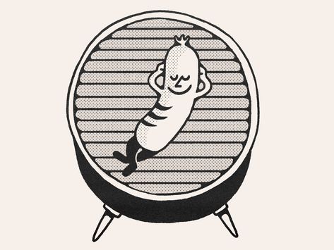 chill & grill 🌭 by Michelle Kathryn on Dribbble Grill Illustration, Funky Fruit, Grill Logo, Grill Party, Grill Design, Pattern Illustration, Saucer Chairs, Creative Professional, Chili