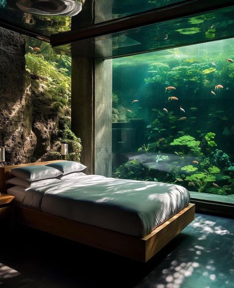 MansionsMedia (@MansionsMedia) / X Bedroom With Aquarium, Fantasy Furniture, Dekorasi Kamar Tidur, Master Decor, Master Bedrooms Decor, Dream House Exterior, Dream Rooms, Living Room Ideas, Dream Home Design