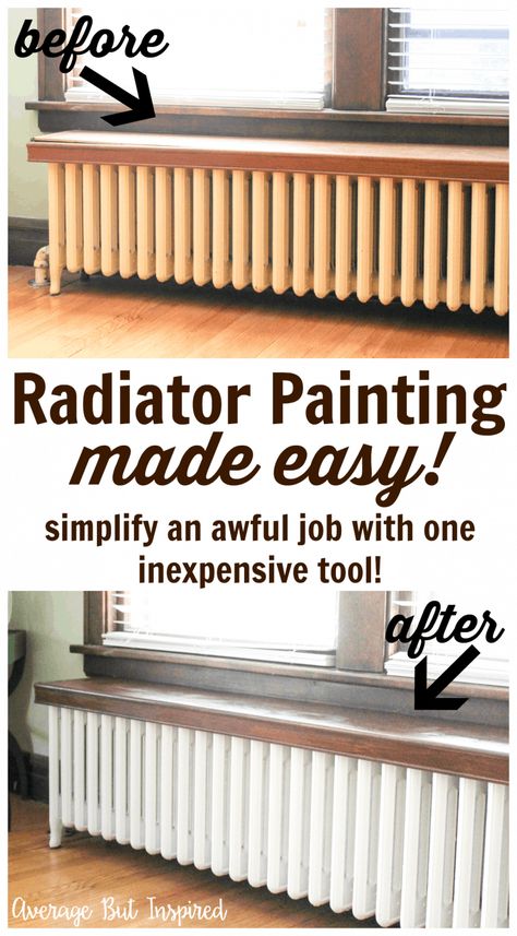 Spray Paint Radiator, Radiator Painting, Diy Radiator Cover, Painted Radiator, Old Radiators, Radiator Shelf, Interesting Decor, Home Radiators, Hiding Ugly