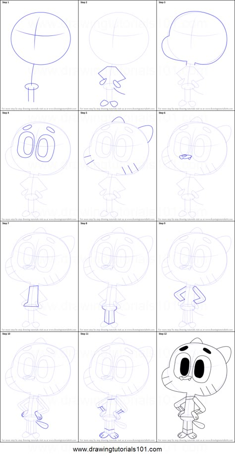 The Amazing World Of Gumball Drawing, How To Draw Gumball, Gumball Painting, Gumball Drawing, Gumball Drawing Easy, Gumball Sketch, How To Draw Cartoon Network Characters, Amazing World Of Gumball Drawing Easy, Amazing World Of Gumball Drawings