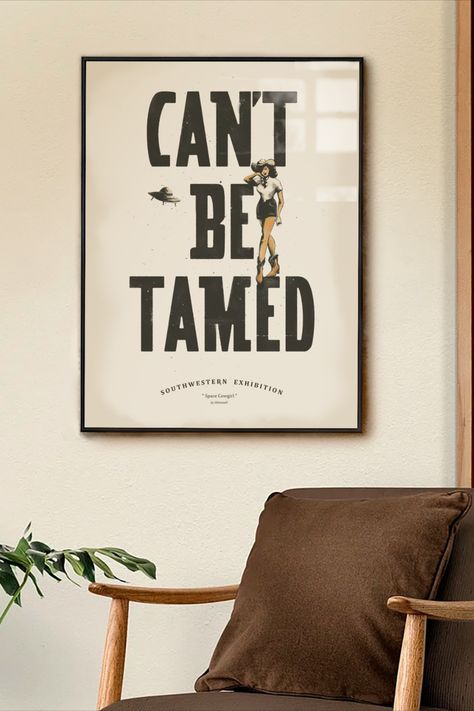 Cowgirl Branding, Cowgirl Office, Cowgirl Painting, Pin Up Cowgirl, Retro Western Aesthetic, Gothic Western, Modern Farmhouse Wall Art, Cowgirl Wall Art, Can't Be Tamed