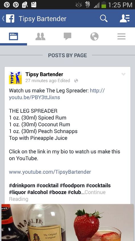 . Tipsy Bartender, Peach Schnapps, Coconut Rum, Spiced Rum, Adult Drinks, Pineapple Juice, Bar Drinks, Yummy Drinks, Cocktail Recipes