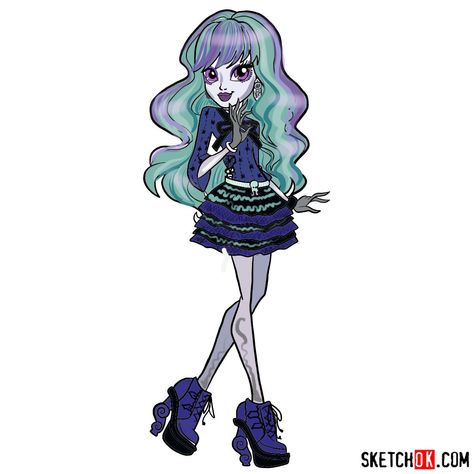 How to draw Twyla from Monster High - Step by step drawing tutorials 4 People Halloween Costumes, Monster High Twyla, Monster High Printables, Twyla Boogeyman, Easy Drawing Guides, Haunting Beauty, Arte Monster High, Drawing Guides, Monster Drawing