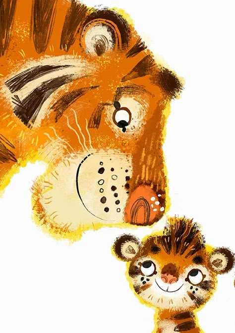 Lion Story, Tiger Drawing, Lion Illustration, Story Books Illustrations, 동화 삽화, Tiger Illustration, Cute Animal Illustration, Picture Books Illustration, Baby Tiger