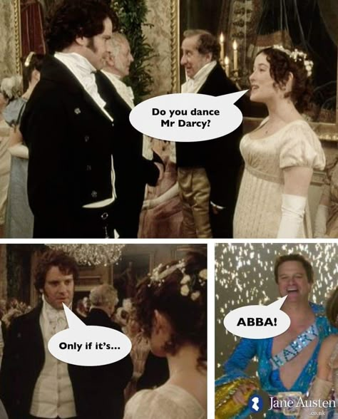 Pride And Prejudice Memes Humor, Pride And Prejudice Mr Darcy, Pride And Prejudice 1995, Pride Prejudice, Elizabeth Bennet, Jane Austen Books, Drama Memes, Mr Darcy, Mama Mia