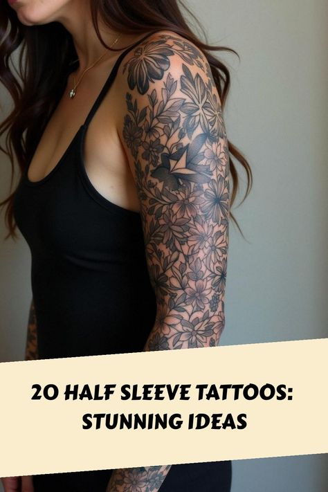 20 Half Sleeve Tattoos: Stunning Ideas Floral Mandala Shoulder Cap Tattoo, Mandala Shoulder Cap Tattoo, Women’s Half Sleeve Tattoo Ideas, Womens Half Sleeve Tattoo, Upper Half Sleeve Tattoos, Unique Half Sleeve Tattoos, Shoulder Cap Tattoo, Unique Wrist Tattoos, Half Sleeve Tattoos