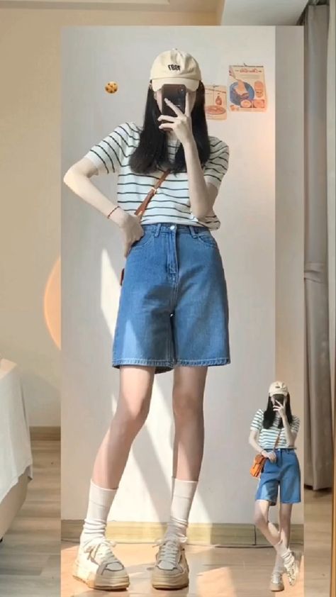 Dress Code Outfits, Boyish Outfits, Korean Jeans, Korean Outfit Street Styles, Korean Casual Outfits, Everyday Fashion Outfits, Outer Wear, Casual Day Outfits, Tomboy Outfits