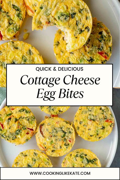 These Cottage Cheese Egg Bites are the perfect high-protein option for fall breakfast ideas. Easy to make and packed with nutrients, they’re ideal for meal prep, making busy mornings a breeze! Egg Bites Make Ahead, Protein Packed Egg Bites, Meal Prep With Eggs, Egg With Cottage Cheese, Egg And Cottage Cheese Bites, Egg Prep Breakfast, Best Egg Bites Recipe, Cottage Cheese Eggs Bites, Egg Bites High Protein