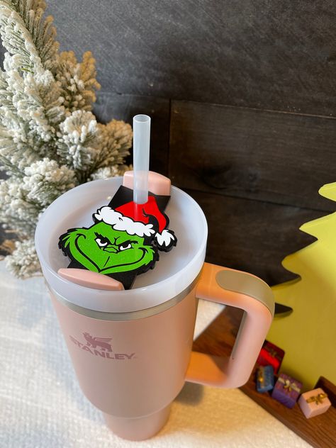 Christmas Stanley Cup, Grinch Stanley Cup, Grinch Tumbler Cup, Christmas Grinch Epoxy Tumblers, Cute Grinch, Christmas Toppers, Stanley Topper, Stanley Name, Grinch Face