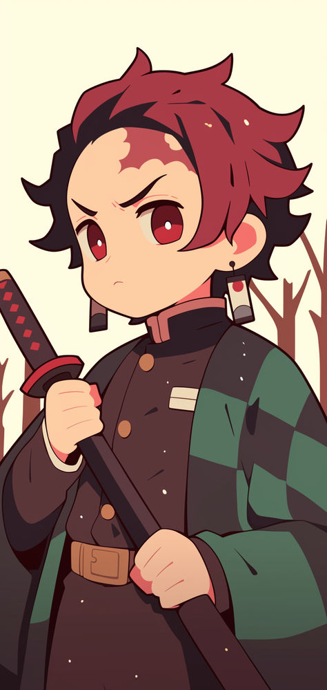 Cool Tanjiro Wallpaper, Cute Tanjiro Pfp, Tanjiro Cute Drawing, Tanjiro Color Pallet, Tanjiro Bookmark, Tanjirou Drawing, Demon Slayer Zenitsu Drawing, Demon Slayer Cute Wallpaper, How To Draw Tanjiro