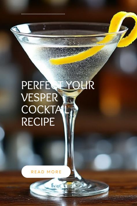 Perfect Vesper Cocktail Recipe made of Gin or Vodka, making this a perfect James Bond Martini Cocktail Recipe. James Bond Martini Recipe, Vesper Cocktail, James Bond Martini, Pink Gin Cocktails, Vesper Martini, James Bond Books, Shaken Not Stirred, Classic Martini, Dry Martini