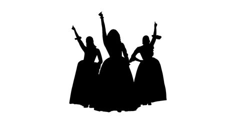 Okay but... a Hamilton cut out of Angelica Schuyler with the word "Congratulations" above it (black decal/words on gold backdrop) OR the Schuyler Sisters (image shown) with the words "Worked For It." underneath. Schuyler Sisters Tattoo, Hamilton Scrapbook Page, Schuyler Sisters Aesthetic, Hamilton Silhouette, The Schuyler Sisters Fanart, Hamilton Svg, Hamilton Schuyler Sisters, Sister Circle, Sisters Images