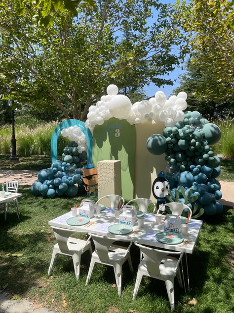 Octonauts Birthday Party Decorations, Octonauts Birthday Party, Octonauts Party, Birthday Backdrop, Boy Birthday Parties, Balloon Garland, 4th Birthday, Birthday Theme, Birthday Party Decorations