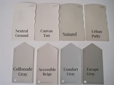 Canvas tan for kitchen  Collenade gray for entry and hall  Comfort grey for dining Urban Putty, Interior Paint Colors For Living Room, Tan Paint, Accessible Beige, Beige Paint, Neutral Paint Colors, Favorite Paint Colors, Fabulous Diy, Happy New Year Everyone