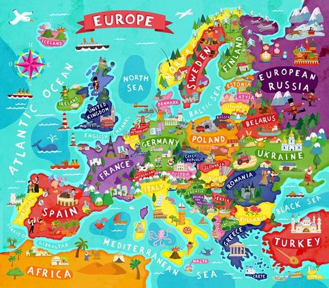 Maps Aesthetic, Germany Poland, Kids World Map, European Map, Map Puzzle, Geography Map, 7 Continents, World Geography, Country Maps