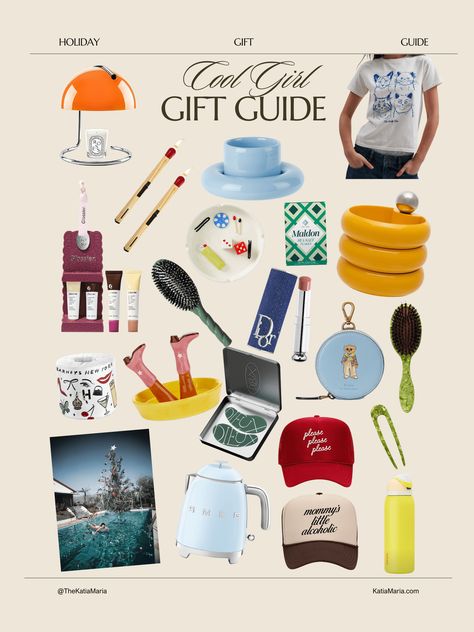 Holiday Gift Guide 2024: Cool Girl Gift Guide — KATIA MARIA Cool Girl Gift Guide, It Girl Gift Guide, Gift Guides For Women, Best Gifts For Women In 30s, Gift Guides 2024, Cool Girl Gifts, 2024 Gift Guide, Gift Guide 2024, Creative Secret Santa Gifts