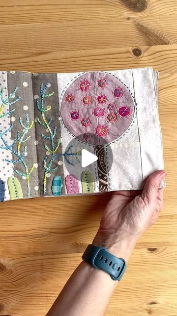 How To Make A Fabric Book, Fabric Books How To Make, Fabric Collage Tutorial, Slow Stitching Projects, Jo Avery, Fabric Sample Book, Embroidery Samples, Fabric Journal, Bio Happy