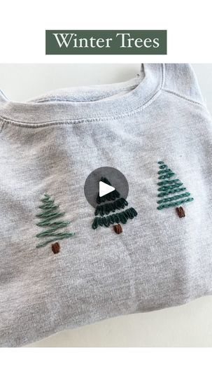 268K views · 22K reactions | Are they Christmas trees or pine trees? 🫶🏻 comment “trees link” and I’ll DM you the link for this pattern and embroidery kit 🌲🌲🌲 | Sarah Lloyd - Embroidery Artist and Teacher Cross Stitch Sweatshirt Diy, Christmas Tree Sweatshirt, Hand Embroidered Christmas Sweatshirt, Diy Embroidery Sweatshirt, Embroidery On Sweatshirts Diy, Hand Stitched Sweatshirt, Diy Christmas Sweatshirts, Christmas Tree Shirt Diy, Embroidered Sweatshirt Ideas