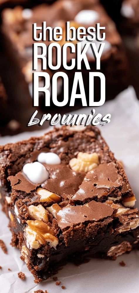 Rocky Road Brownies [50 Minutes] – Chasety Rocky Road Cake Recipe, Rocky Road Treats, Rocky Road Squares, Best Rocky Road Recipe, Rocky Road Brownies Recipe, Rocky Road Slice, Rocky Road Cake, Rocky Road Bars, Rocky Road Brownies