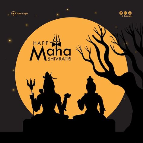 Banner design of happy maha shivratri in... | Premium Vector #Freepik #vector Mata Parvati, Festival Template, Happy Mahashivratri, Happy Maha Shivratri, Maha Shivratri, Happy M, Hindu Festival, Lord Shiva Statue, Shiva Wallpaper