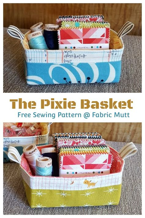 Fabric Basket Free Sewing Patterns | Fabric Art DIY Fabric Bins Diy Free Pattern, Free Basket Patterns, Fabric Box Pattern, Fabric Boxes Tutorial, Fabric Containers, Basket Sewing Pattern, Fabric Art Diy, Sewing Tutorials Bags, Fabric Basket Tutorial