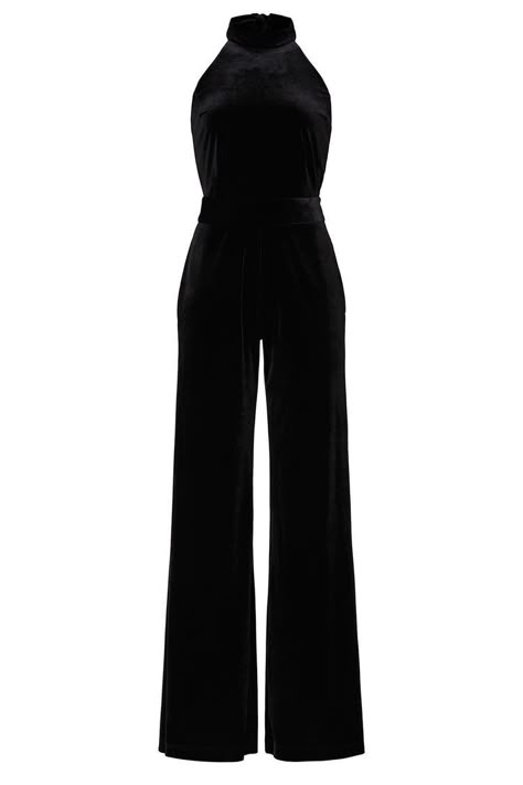 Black Velvet Clothes, Style Black Jumpsuit, Jumpsuit Ideas, Black Jumpsuit Outfit, Black Velvet Jumpsuit, Velvet Jumpsuit, Jumpsuit Outfit, Easy Trendy Outfits, Jumpsuit Black