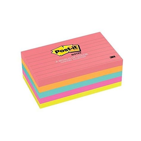 Post-it Notes, 3 in x 3 in, Jaipur Collection, 5 Pads/Pack (654-5UC) ($6.10) ❤ liked on Polyvore featuring home, home decor and stationery Stick Notes, Cute School Supplies, Office Max, Paper Organization, Office Stationery, Post It Notes, World Of Color, Neon Colors, Color Collection