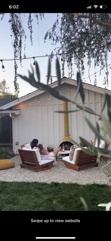 Pea Gravel Patio, Cottage Backyard, Family Backyard, Vintage Fireplace, Gravel Patio, Pea Gravel, Backyard Paradise, Backyard Inspiration, Backyard Spaces