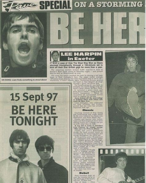 LatestOasisNews on Instagram: “On September 13th 1997 Oasis played the first of two nights at the Westpoint Arena in Exeter, England. It was the first time the band had…” Oasis Aesthetic, Exeter England, Oasis Album, Songs Aesthetic, Oasis Band, Look Back In Anger, Angel Boy, Rock Band Posters, Crazy Fans