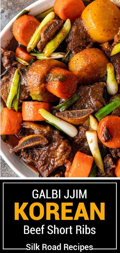 Pork Galbi Jjim, Korean Beef Stew Short Ribs, Korean Short Rib Stew, Kalbi Short Ribs Recipe, Galbi Jjim Recipe Korean Beef, Korean Braised Pork Ribs, Galbi Recipe Korean Beef, Korean Kalbi Short Ribs, Korean Ribs Recipe