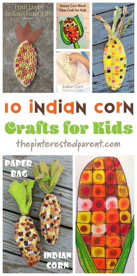 10 Indian corn crafts for kids for the fall and autumn. Kids arts & crafts Corn Crafts For Kids, Corn Crafts, Corn Thanksgiving, Glass Gem Corn, Harvest Corn, Glue Craft, Art Education Lessons, Fall Art Projects, Indian Corn