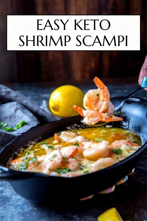 Keto Food Recipes, Creamy Shrimp Scampi, Keto Entrees, Scampi Sauce, Buttery Shrimp, Keto Connect, Keto Shrimp Recipes, Keto Seafood, Garlic Parmesan Sauce