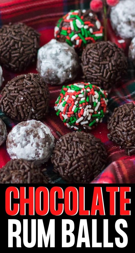 Chocolate Rum Balls, Rum Balls Recipe, Treats For Christmas, Lime Jello Salads, Boozy Chocolate, Delicious Holiday Desserts, Lime Cookies, Rum Balls, Easy Christmas Treats