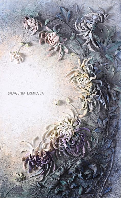 Sun Sculpture, Decorative Plaster, Art On Wood, Flower Sculptures, Wonderful Flowers, Plaster Art, Palette Knife Painting, Knife Painting, Sculpture Painting