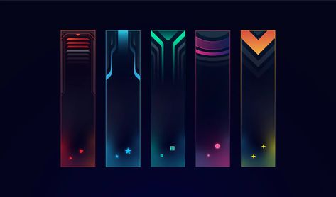 Game Sprite, Ui Design Principles, Futuristic Tech, Cyberpunk Games, Card Ui, Cyberpunk Design, Graphic Shapes Design, Modern Graphic Art, Photoshop Design Ideas