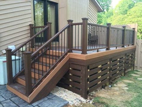 Deck Skirting Ideas Lattices, Dark House Front Porch, Rear Deck Ideas Backyards, Small Deck Designs Layout, Under Deck Fencing Ideas, 12 X 12 Deck Ideas, Front Porch Underpinning Ideas, Bottom Of Deck Enclosing, Deck Ideas With Stairs