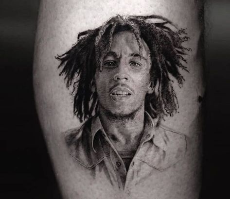 Bob Marley tattoo by Ben Tats | Post 31819 Bob Marley Portrait, Marley Tattoo, Bob Marley Tattoo, Bob Marley Poster, Gorilla Tattoo, African Tattoo, Bob Marley Art, Realistic Tattoo, World Tattoo