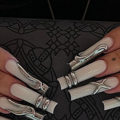 Tapered Square Nails Designs Ideas, Sharp Square Acrylic Nails, Nail Ideas Tapered Square, Long Nail Ideas Square, White Design Acrylic Nails, Nail Advertising Ideas, Long Square Nails Designs, Tapered Square Nails Design, Coffin Birthday Nails